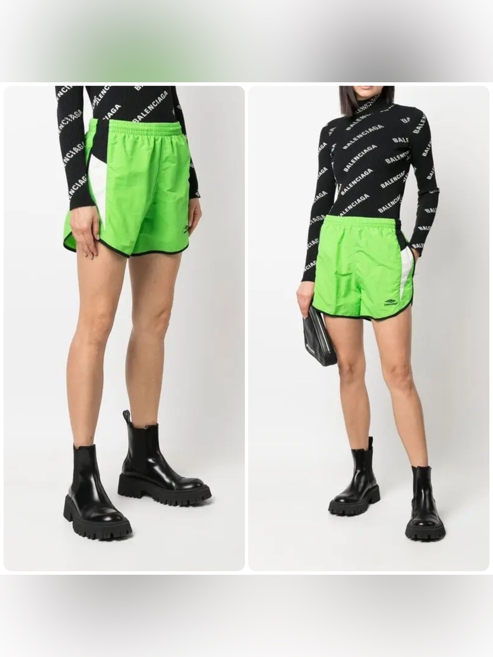 New! Balenciaga Acid Neon Green Athletic Tracksuit Running Shorts 💚 XS NWT!